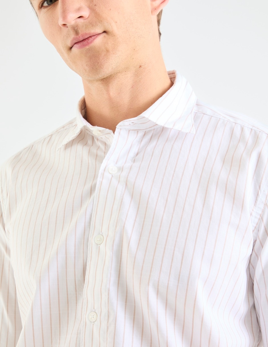 Camisa casual de algodón manga larga para hombre