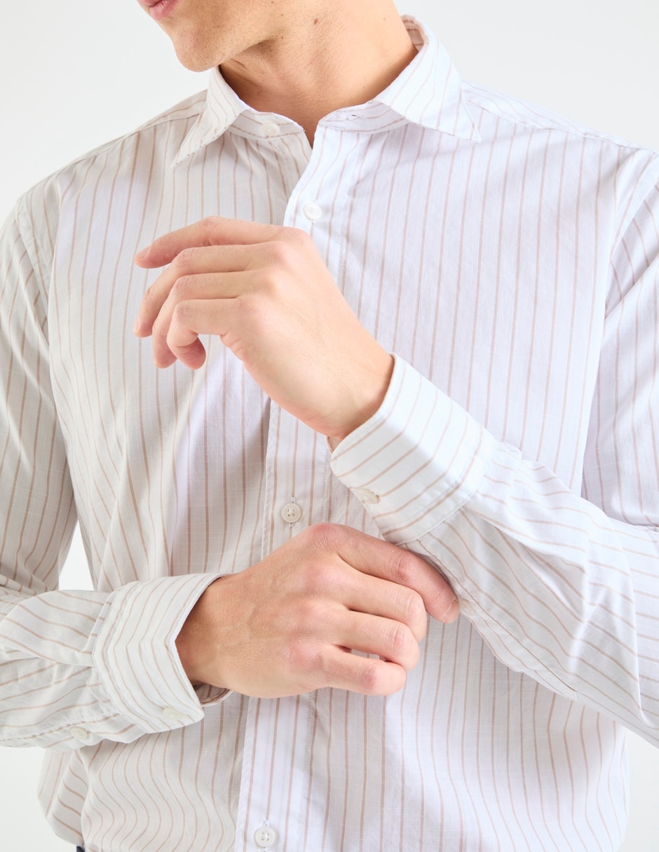 Camisa casual de algodón manga larga para hombre