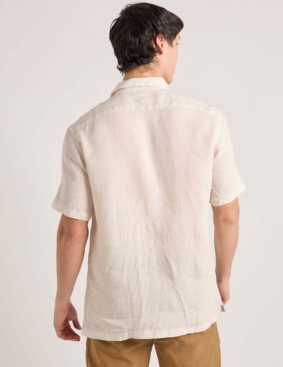 Camisa de lino manga corta para hombre 6