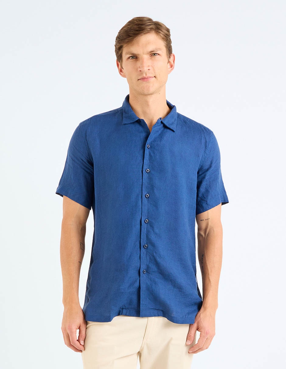 Camisa casual manga corta para hombre 5
