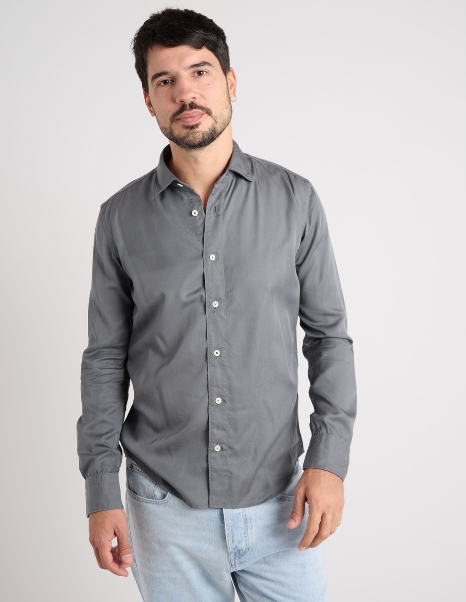 Camisa casual Scappino de algodón manga larga para hombre
