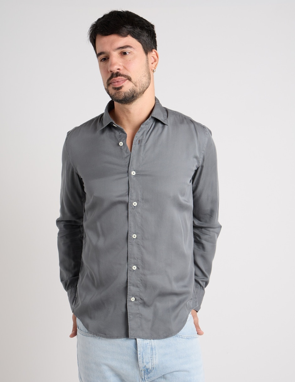 Camisa casual Scappino de algodón manga larga para hombre