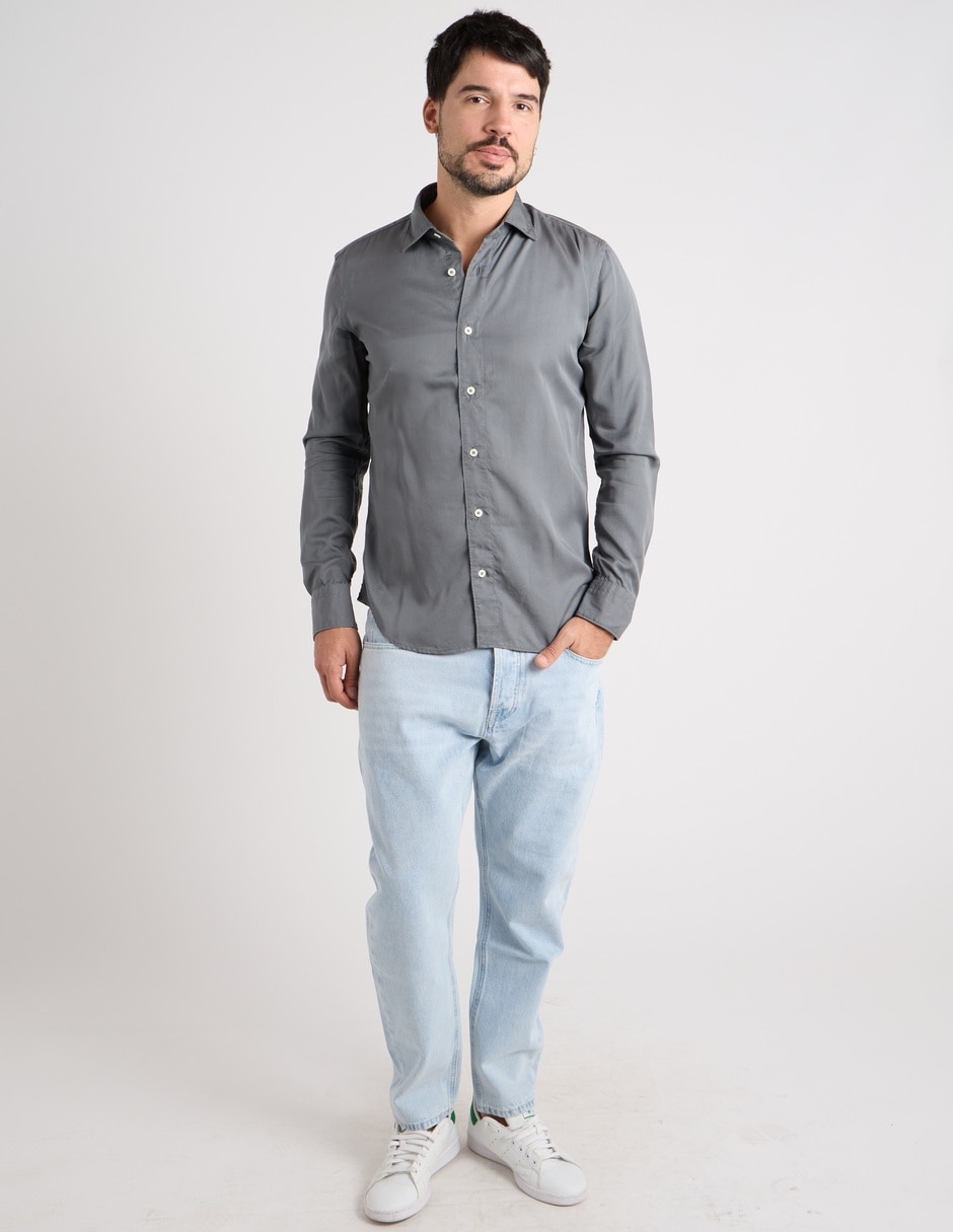 Camisa casual Scappino de algodón manga larga para hombre
