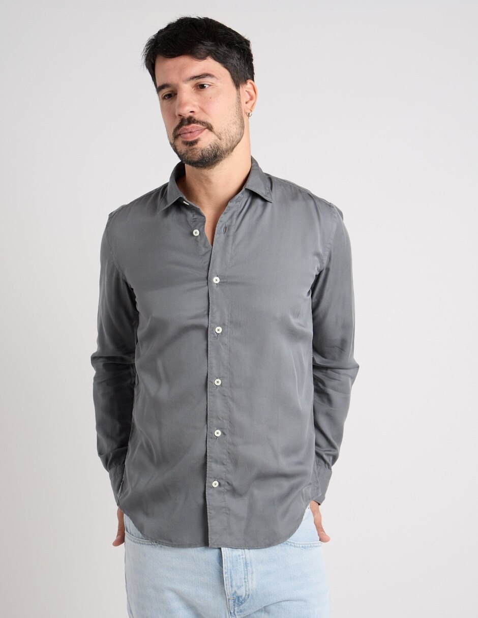 Camisa casual Scappino de algodón manga larga para hombre