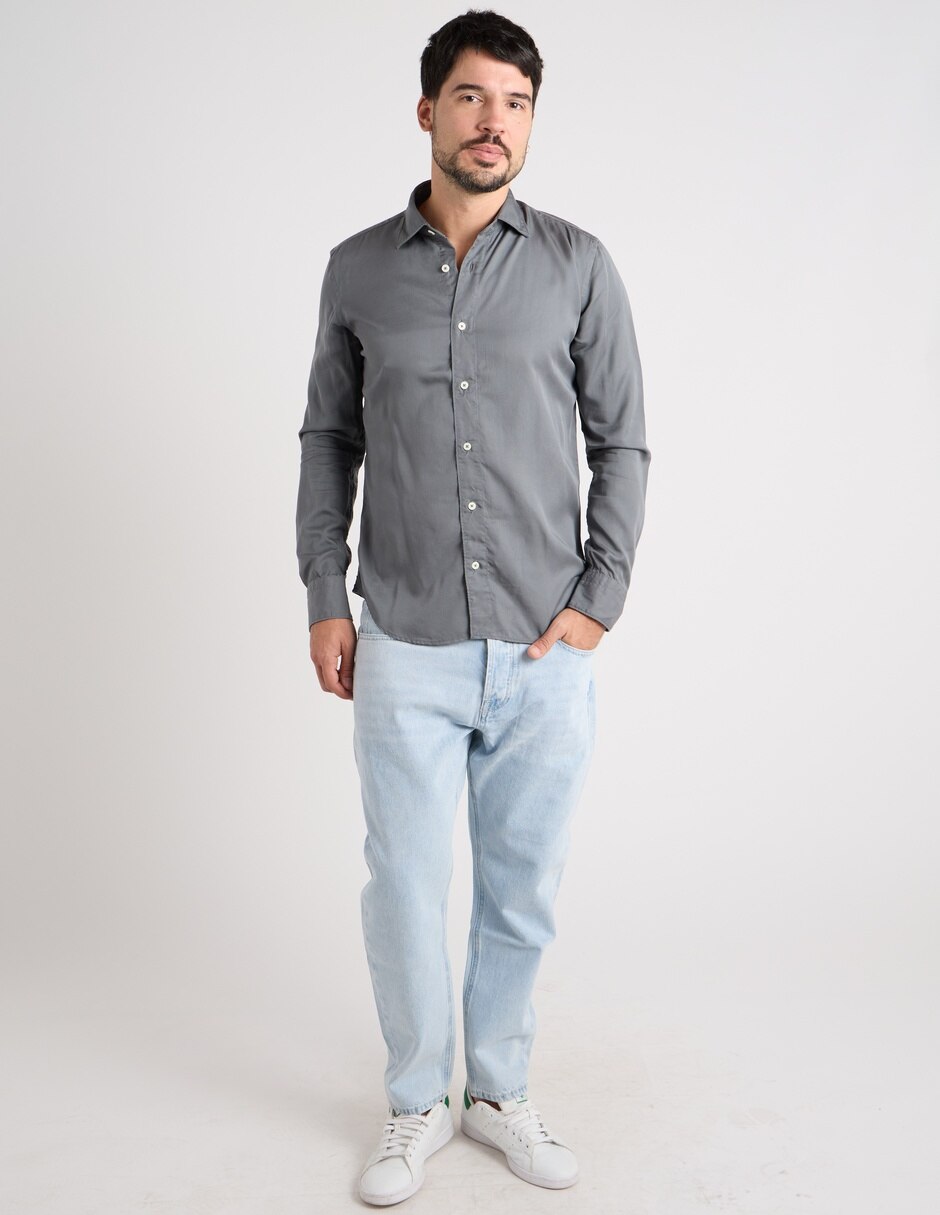 Camisa casual Scappino de algodón manga larga para hombre