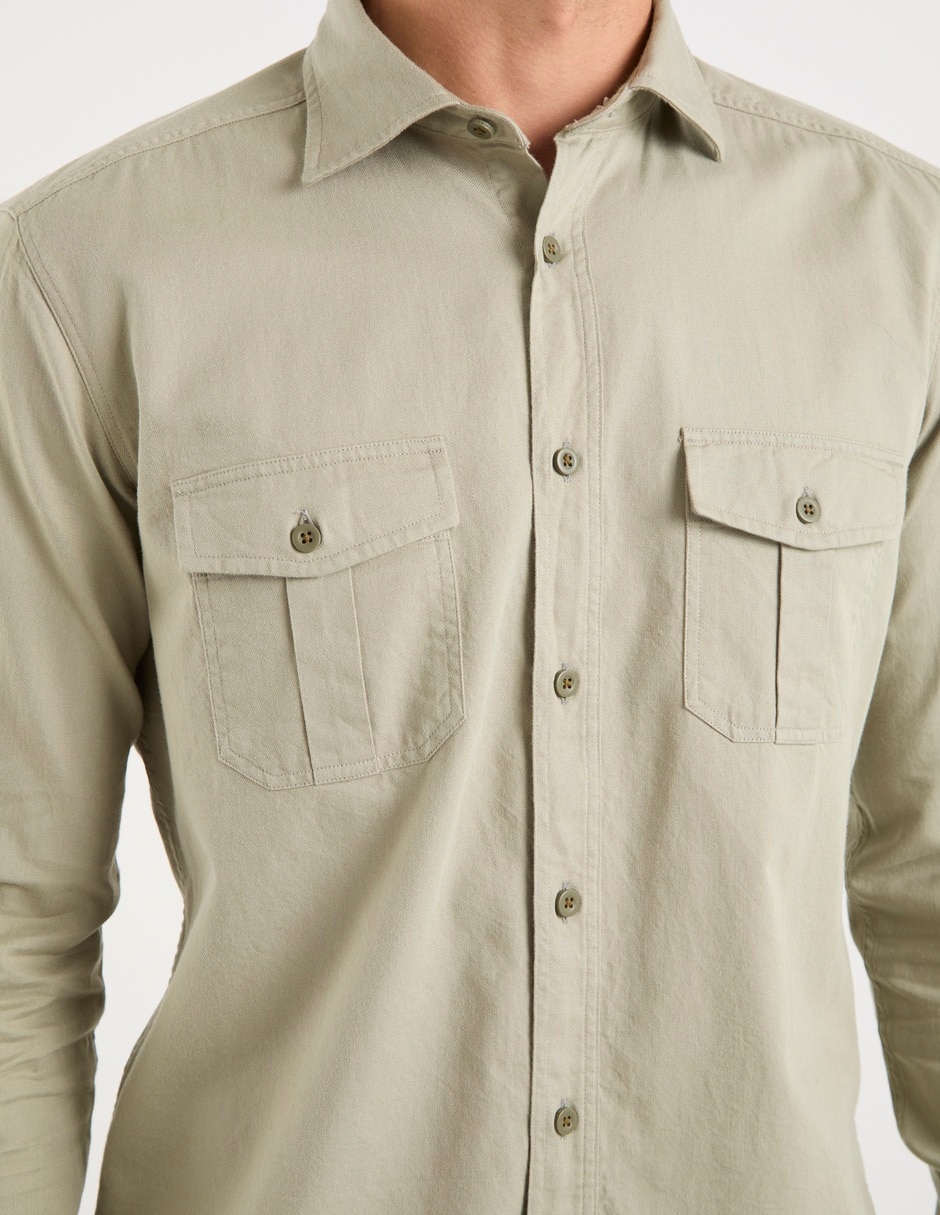 Camisa casual de algodón manga larga para hombre 11