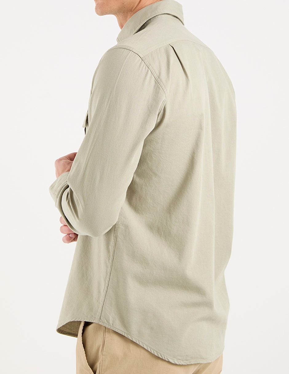 Camisa casual de algodón manga larga para hombre 2