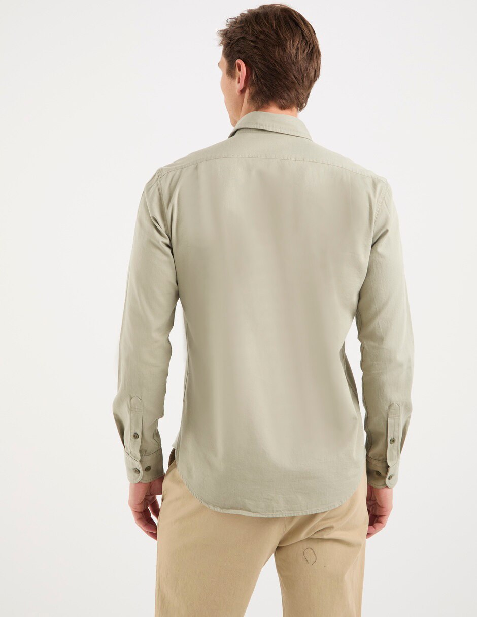 Camisa casual de algodón manga larga para hombre 10