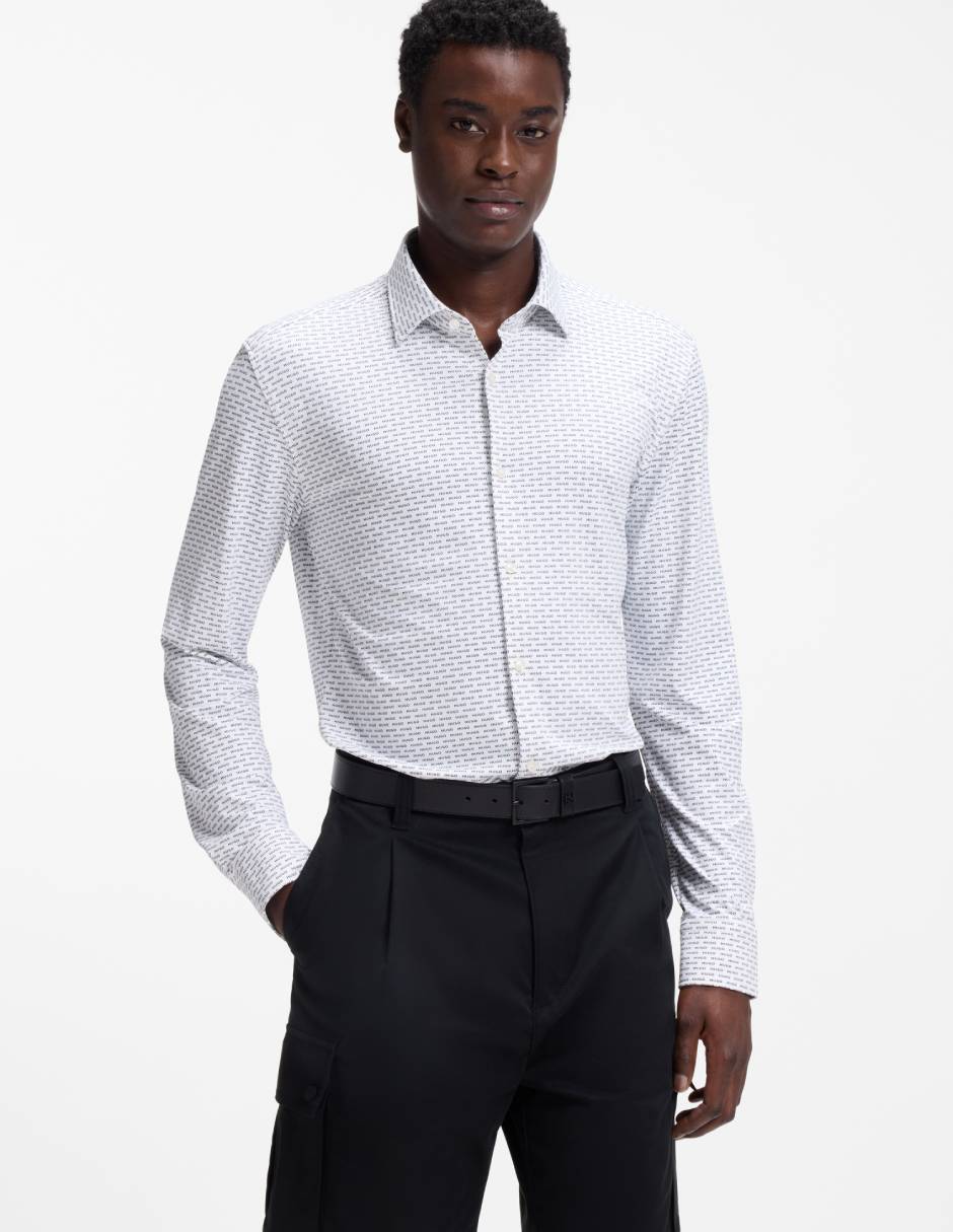 Camisa casual de poliamida manga larga para hombre