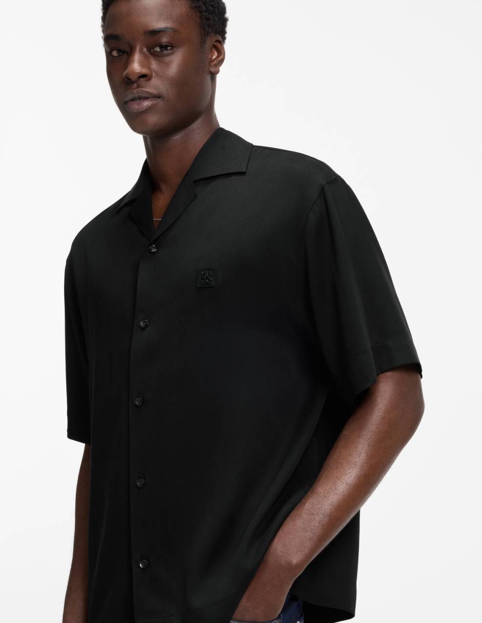 Camisa casual Hugo de lyocell manga corta para hombre