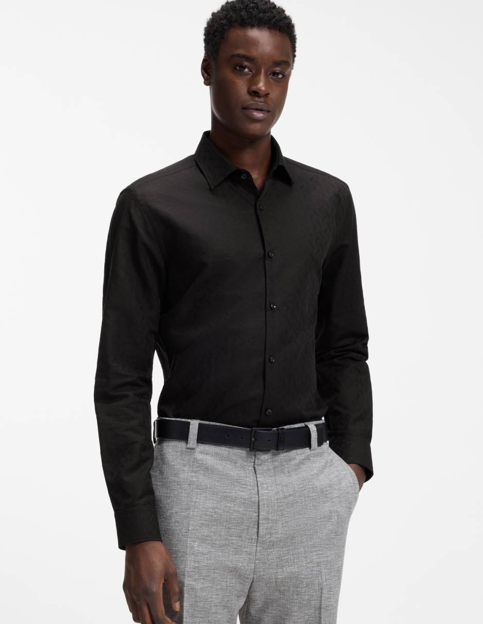 Camisa business casual de algodón manga larga para hombre Camisa business casual de algodón manga larga para hombre