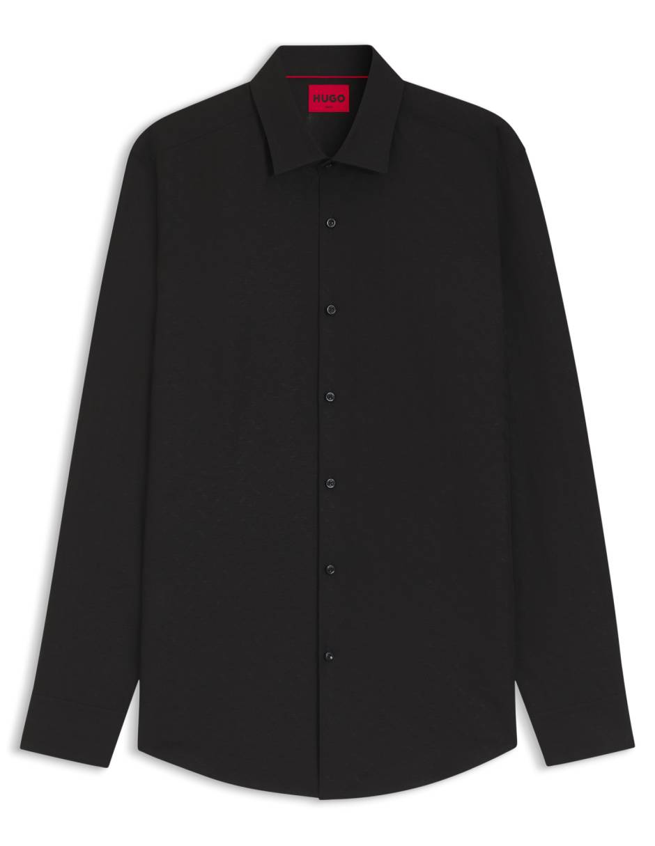 Camisa business casual Hugo de algodón manga larga para hombre