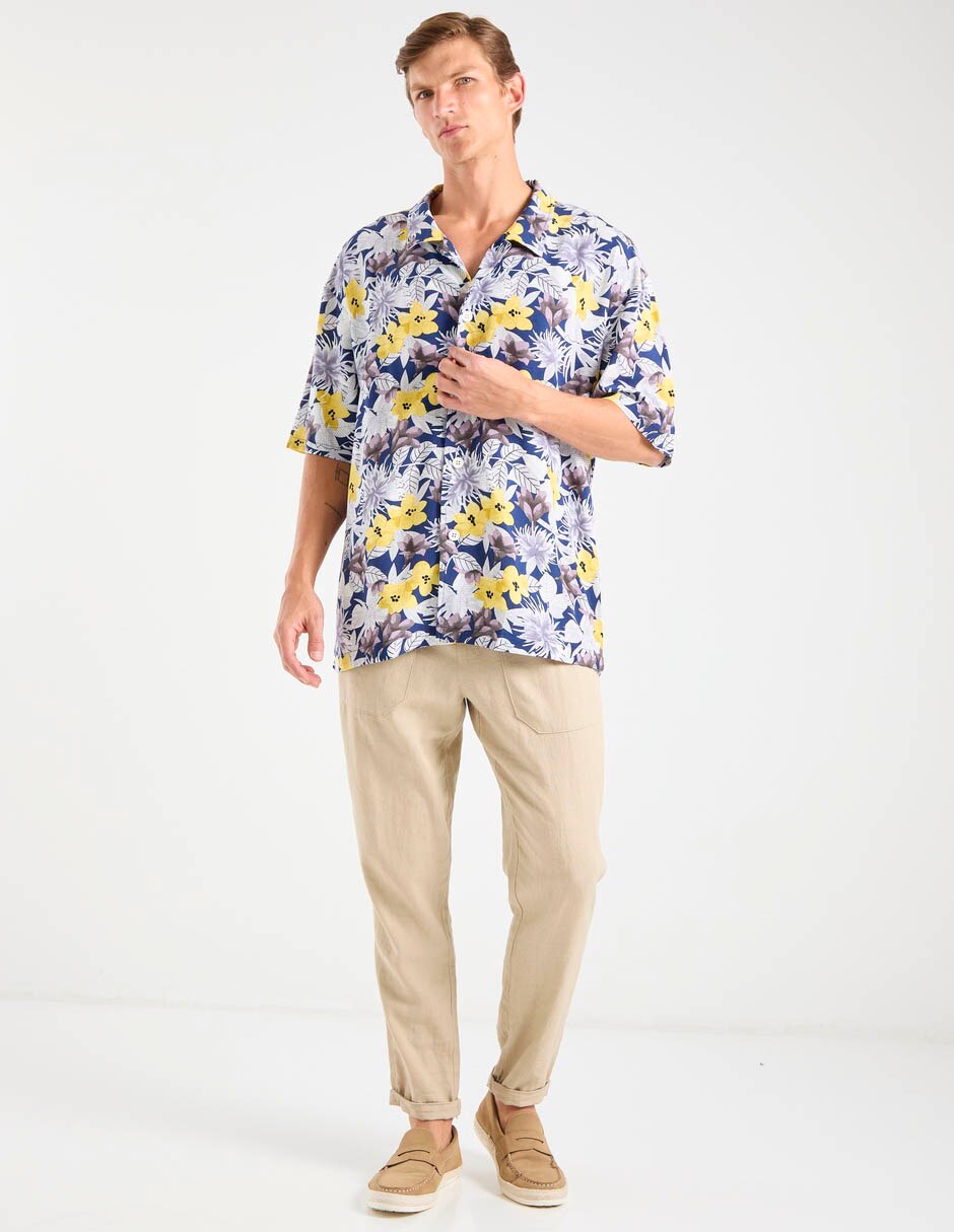 Camisa casual hugo manga corta para hombre