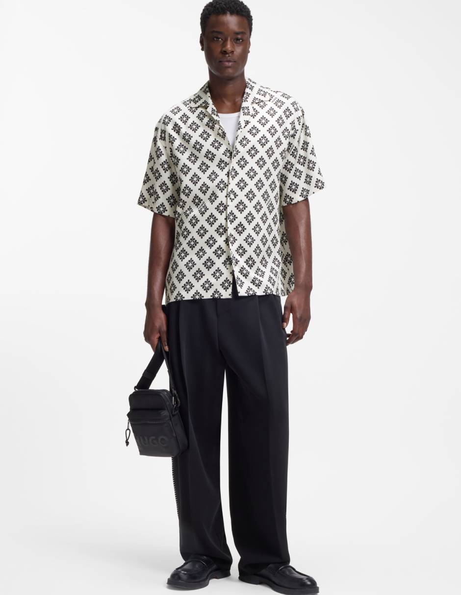 Camisa casual Hugo de lyocell manga corta para hombre