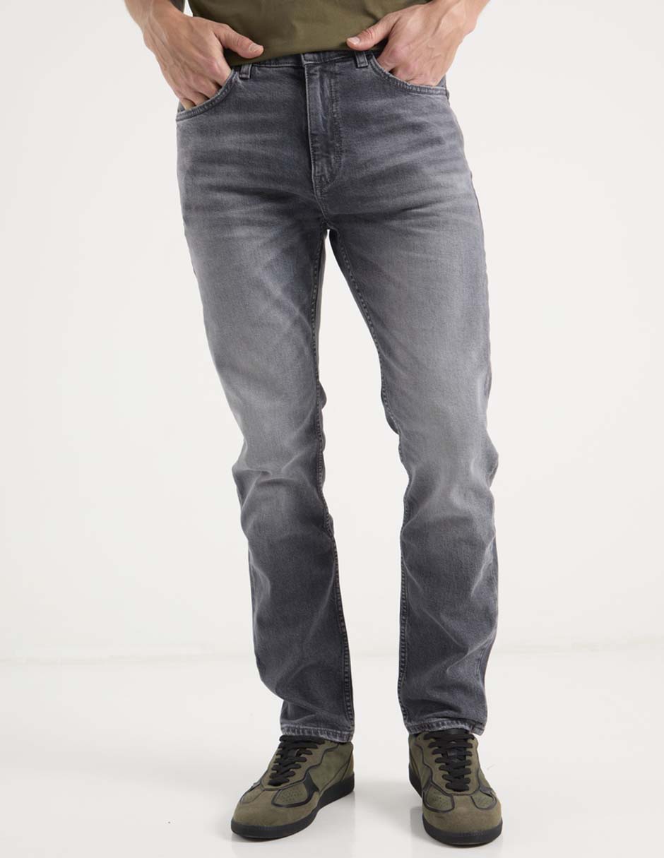 Jeans slim lavado medio para hombre