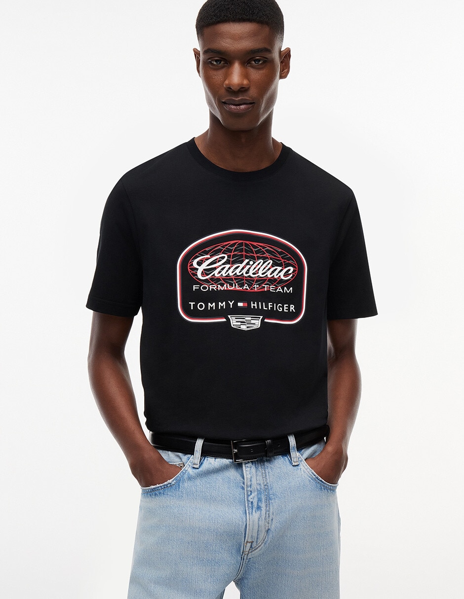 Playera Cadillac F1 Script cuello redondo para hombre 1
