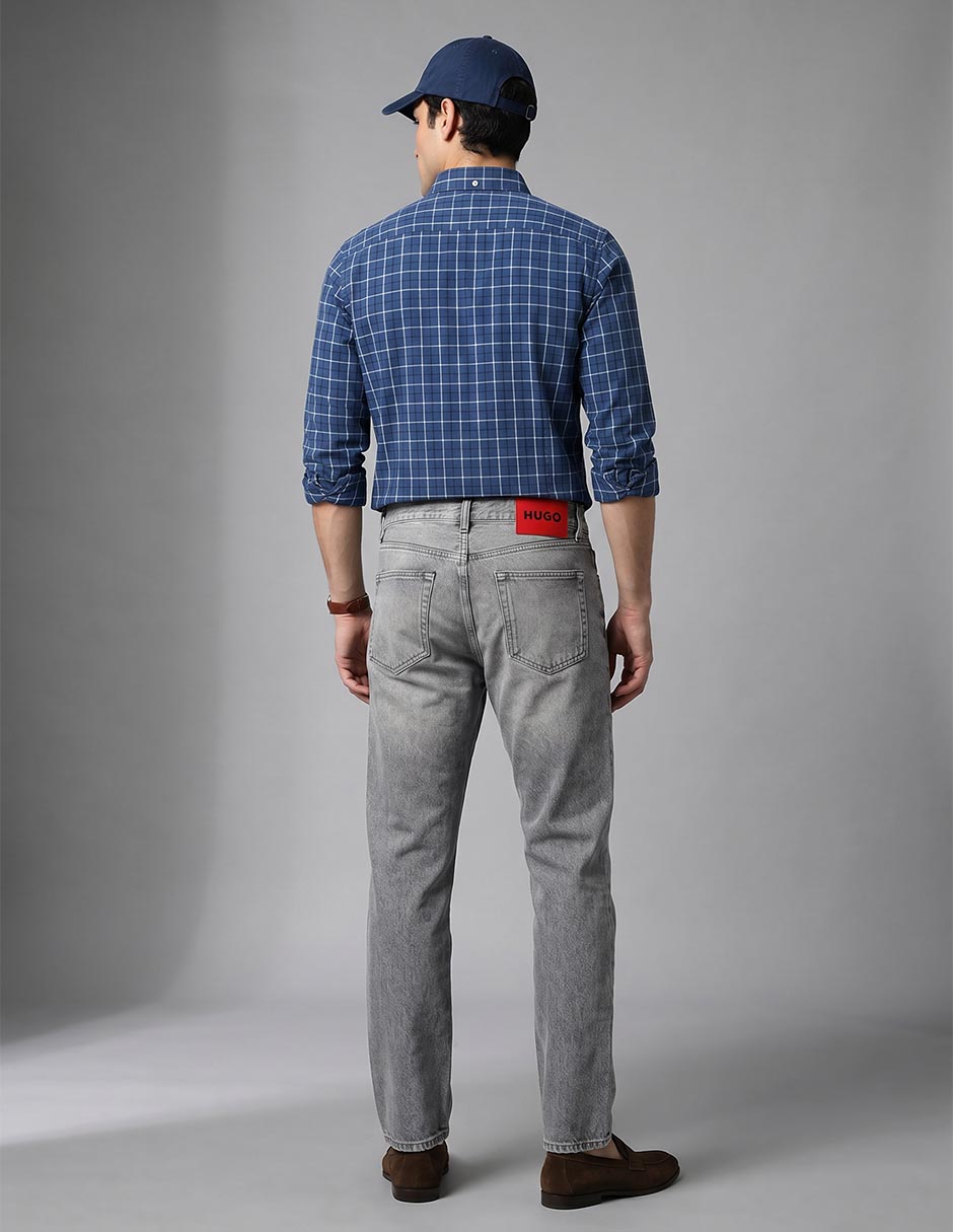 Jeans straight Hugo S26 lavado medio para hombre