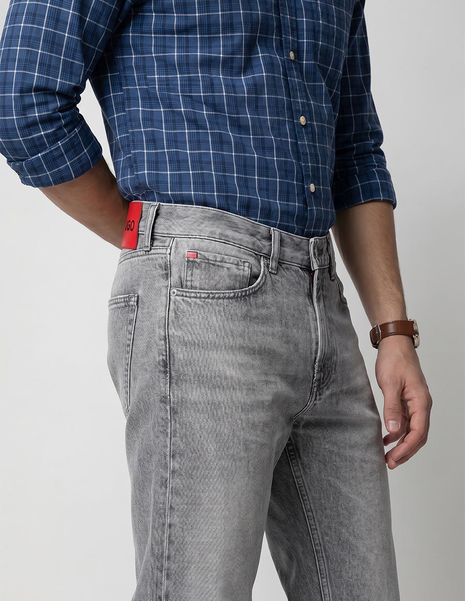 Jeans straight Hugo S26 lavado medio para hombre