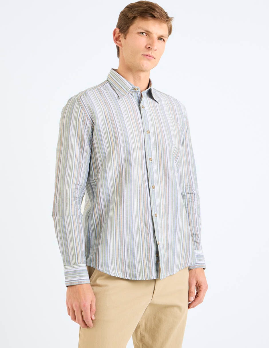 Camisa casual Scapinno manga larga para hombre