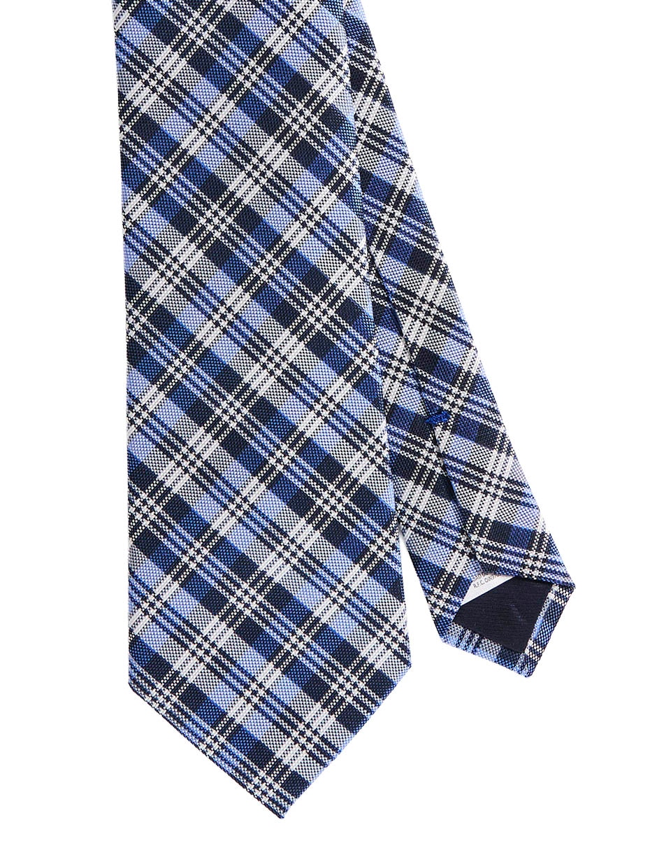 Corbata regular de seda estampado a rayas para hombre 1