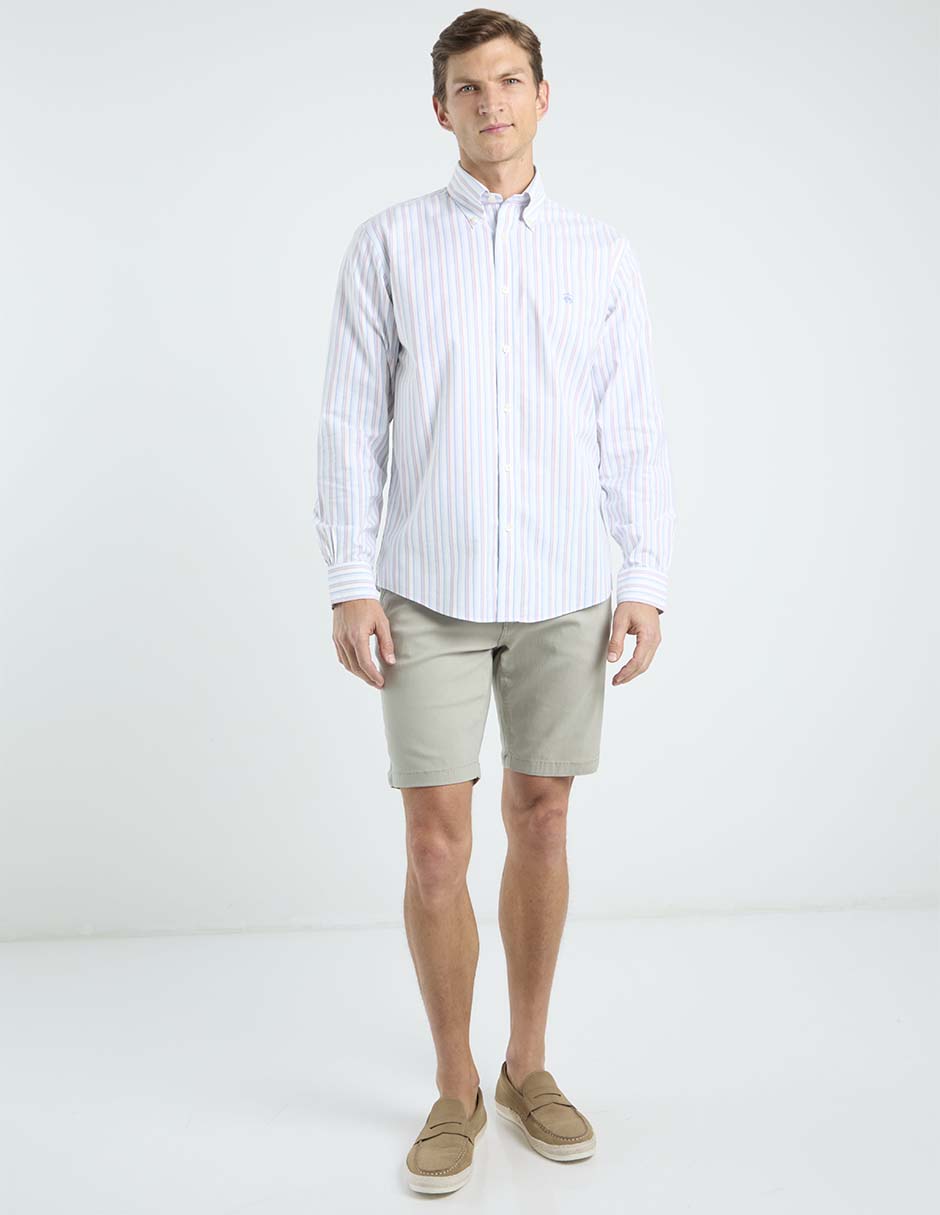 Camisa casual de algodón manga larga para hombre 6