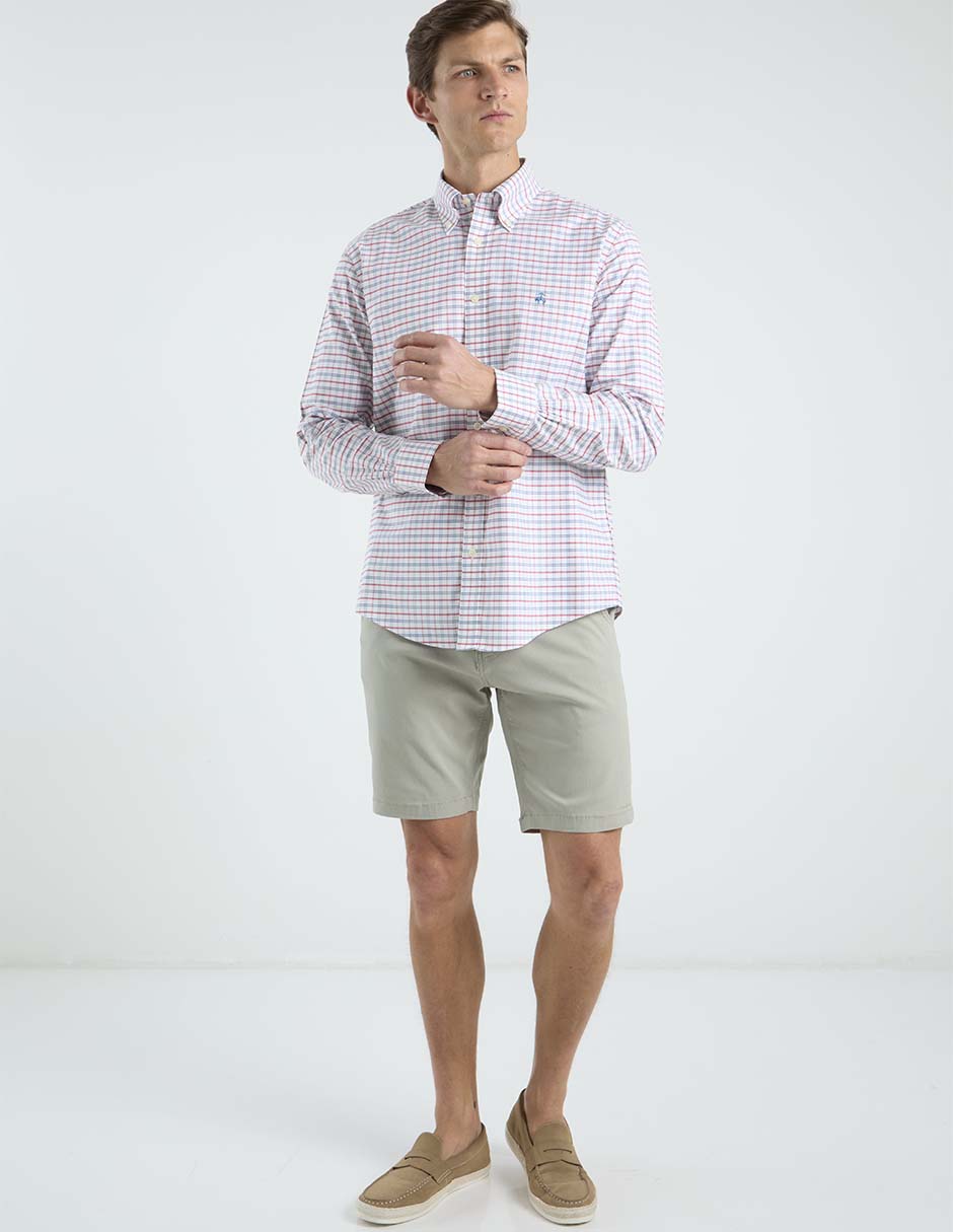Camisa casual brooks brothers de algodón manga larga para hombre