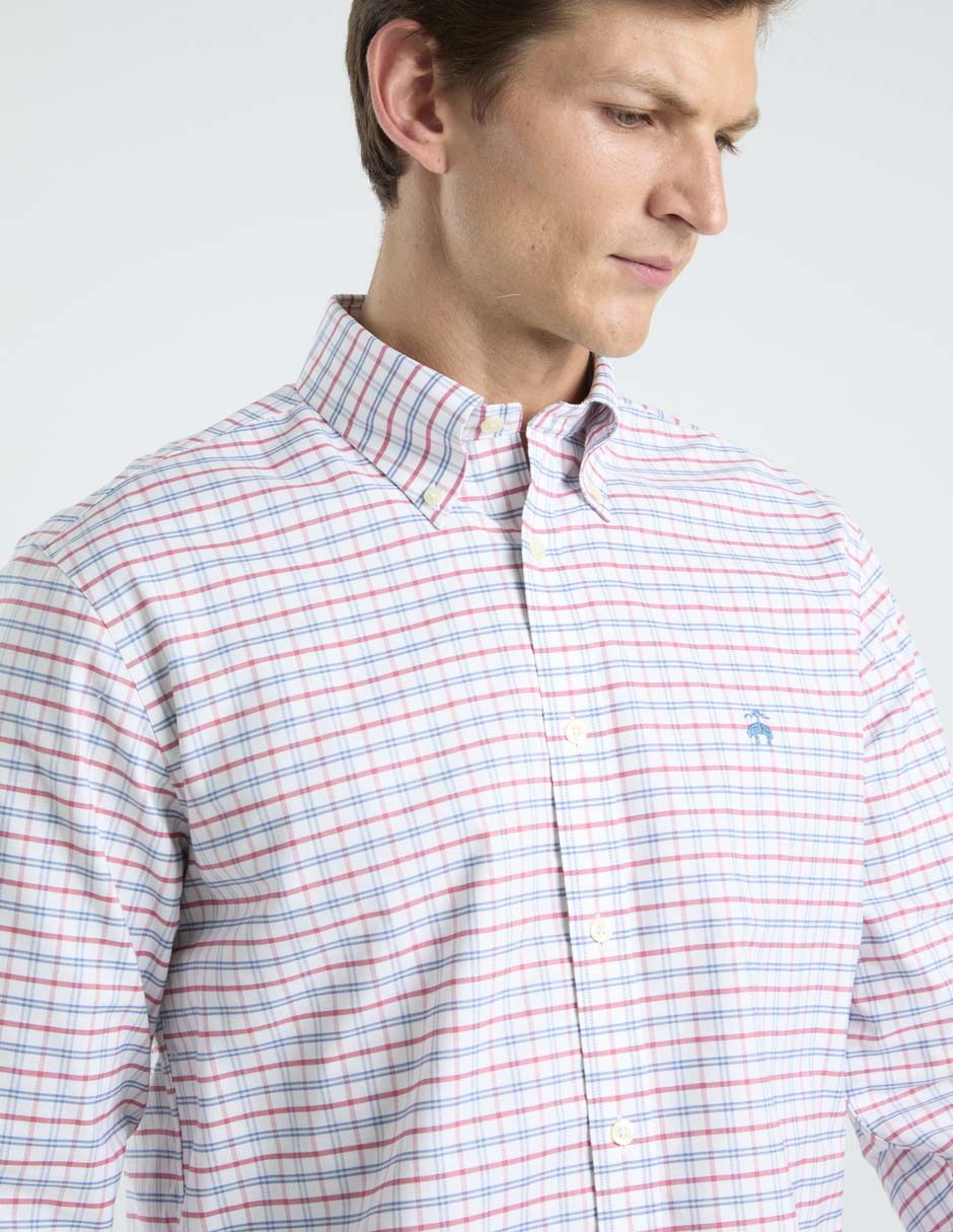 Camisa casual brooks brothers de algodón manga larga para hombre