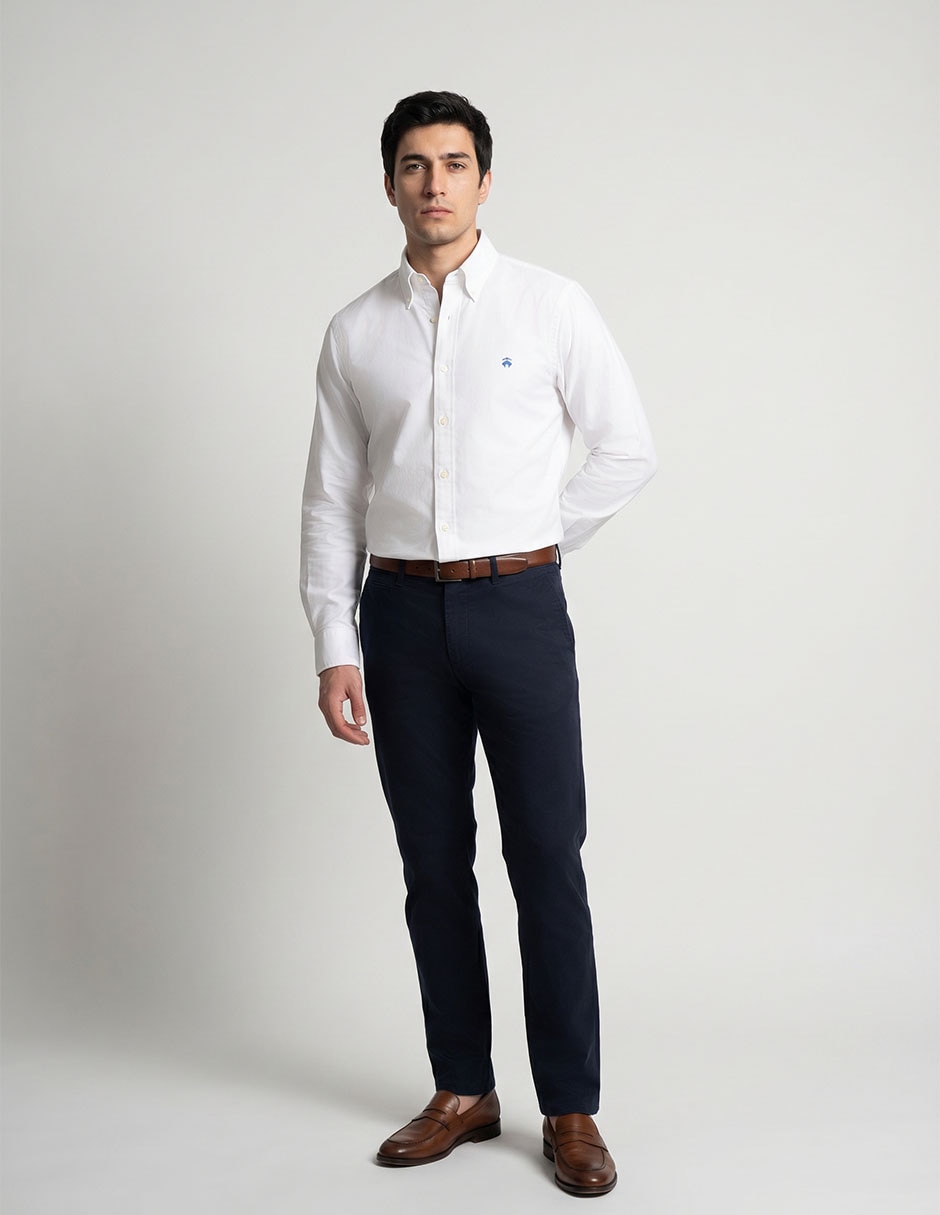 Camisa casual brooks brothers de algodón manga larga para hombre