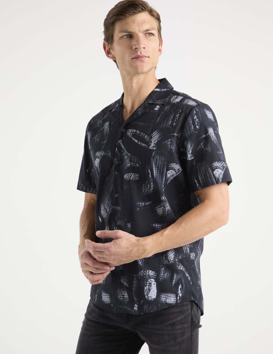 Camisa casual hugo manga corta para hombre