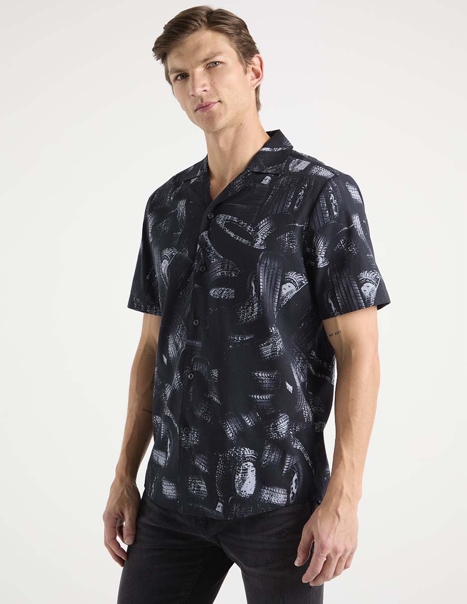 Camisa casual hugo manga corta para hombre