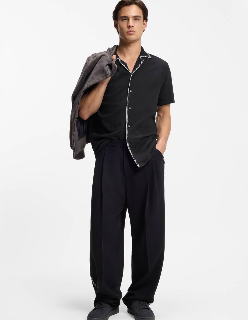 Camisa casual Hugo de algodón manga corta para hombre