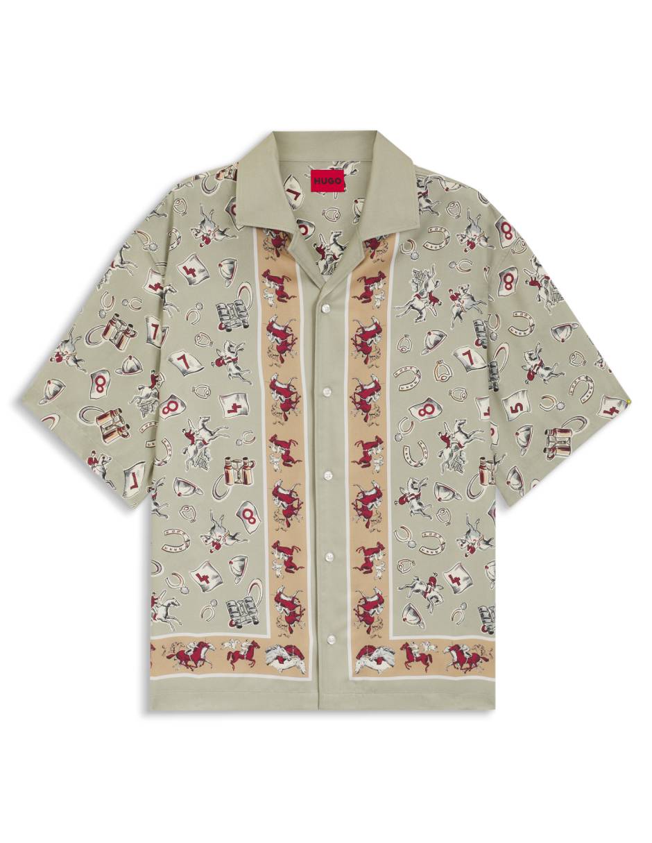 Camisa casual Hugo de lyocell manga corta para hombre