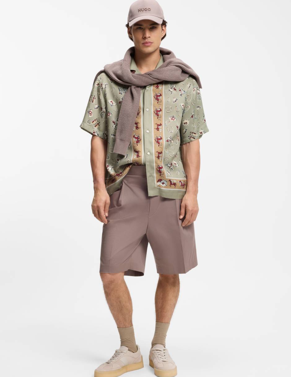 Camisa casual Hugo de lyocell manga corta para hombre