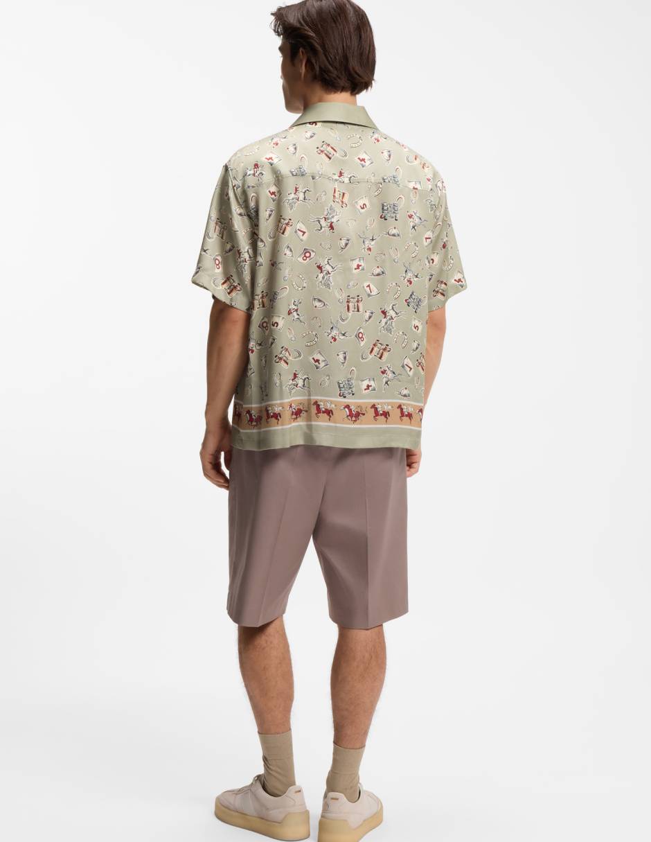 Camisa casual Hugo de lyocell manga corta para hombre