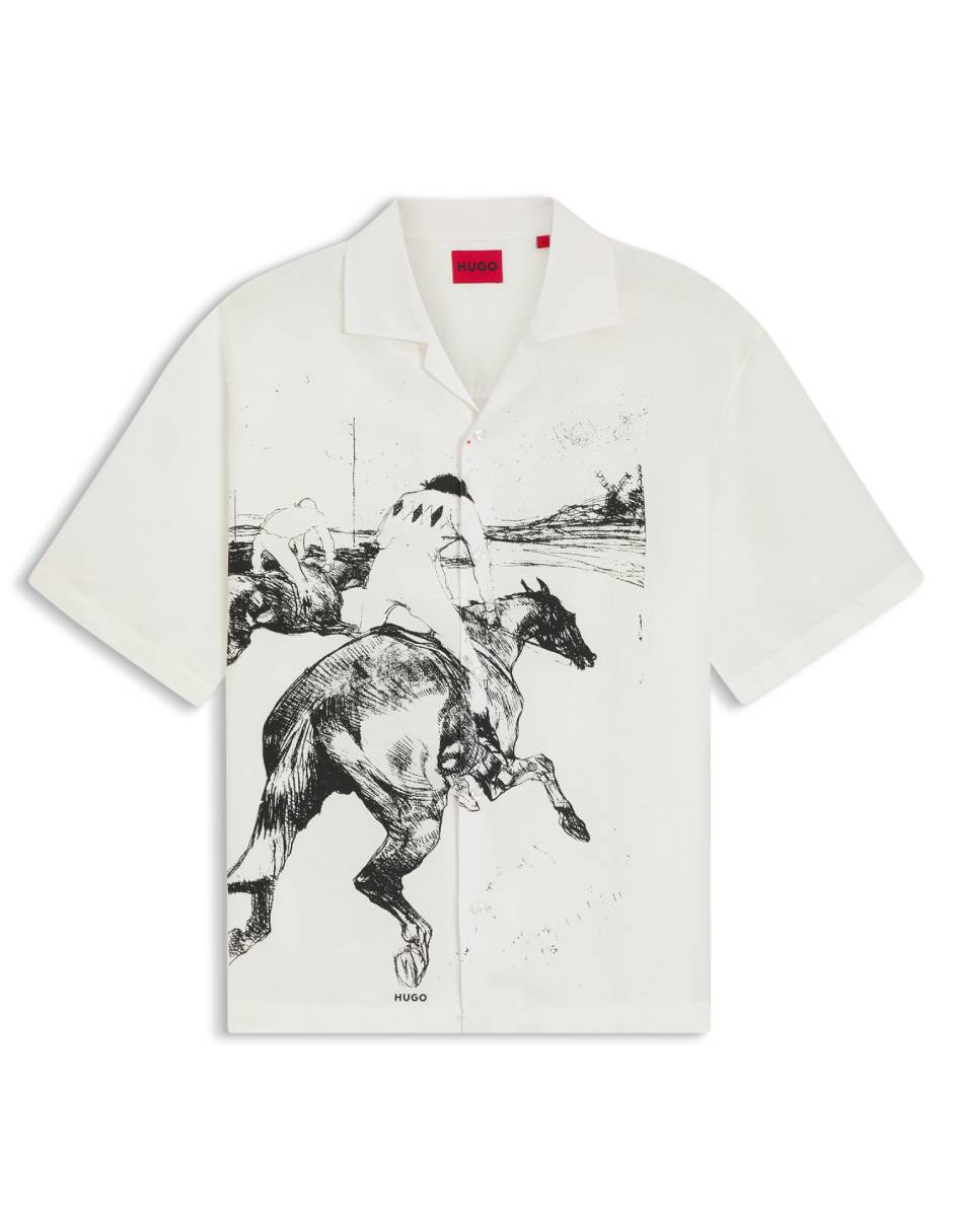 Camisa casual Hugo de algodón manga corta para hombre