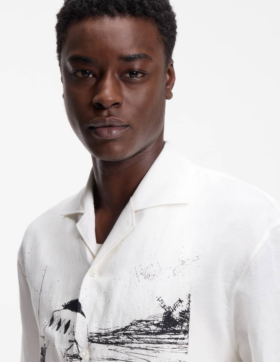 Camisa casual de algodón manga corta para hombre 4