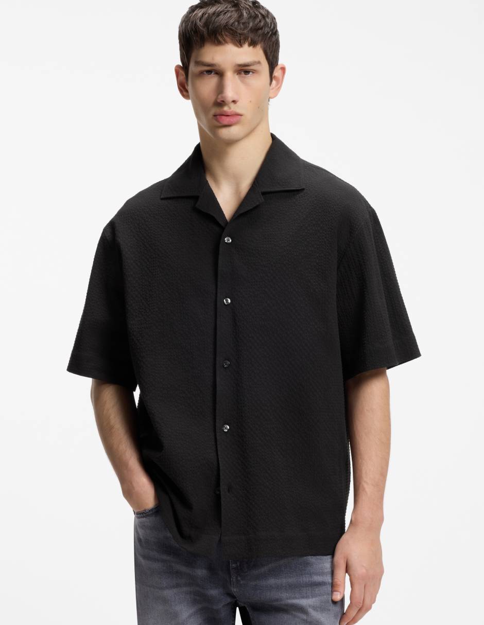 Camisa casual de algodón manga corta para hombre