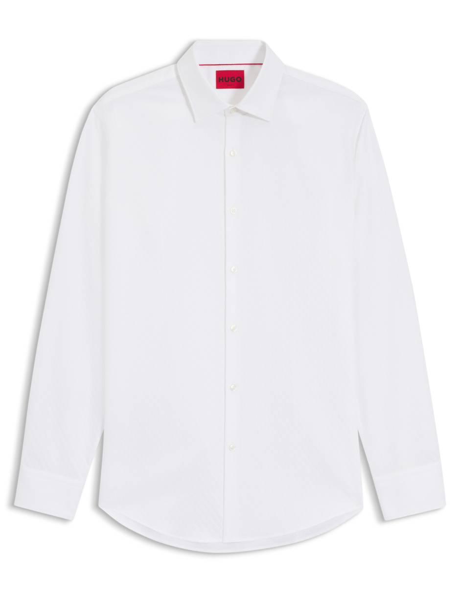 Camisa formal hugo de algodón manga larga para hombre