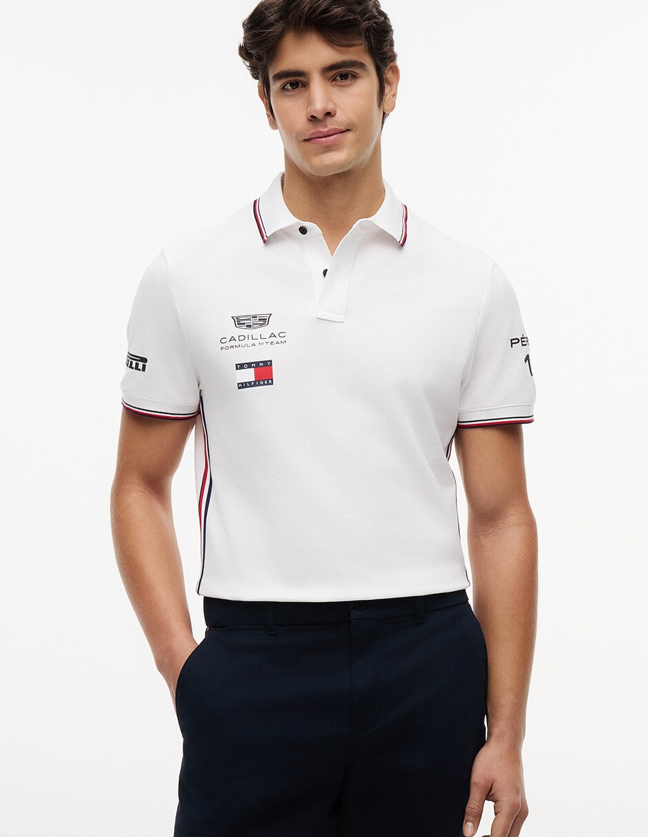 Playera tipo polo cadillac f1 réplica para hombre