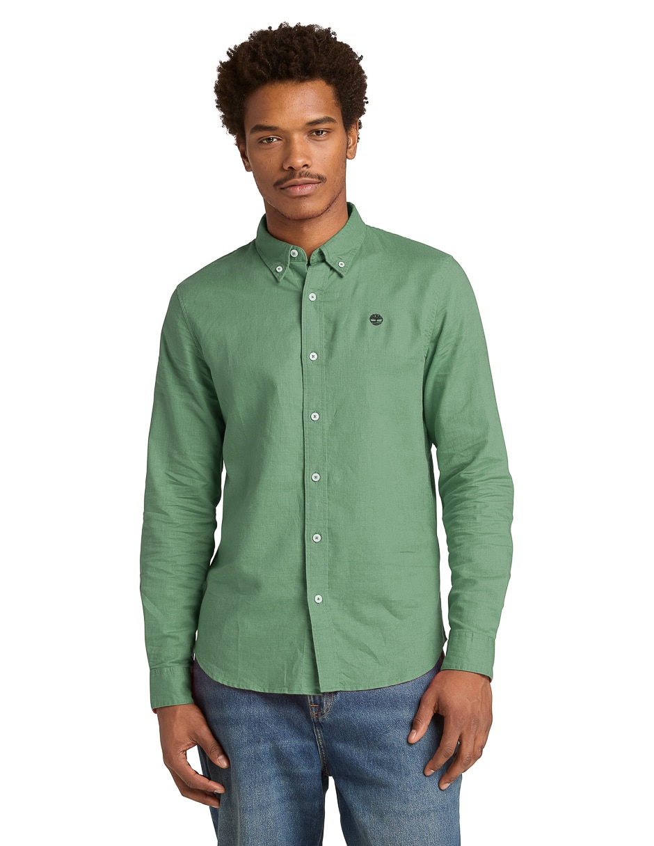 Camisa casual manga larga para hombre