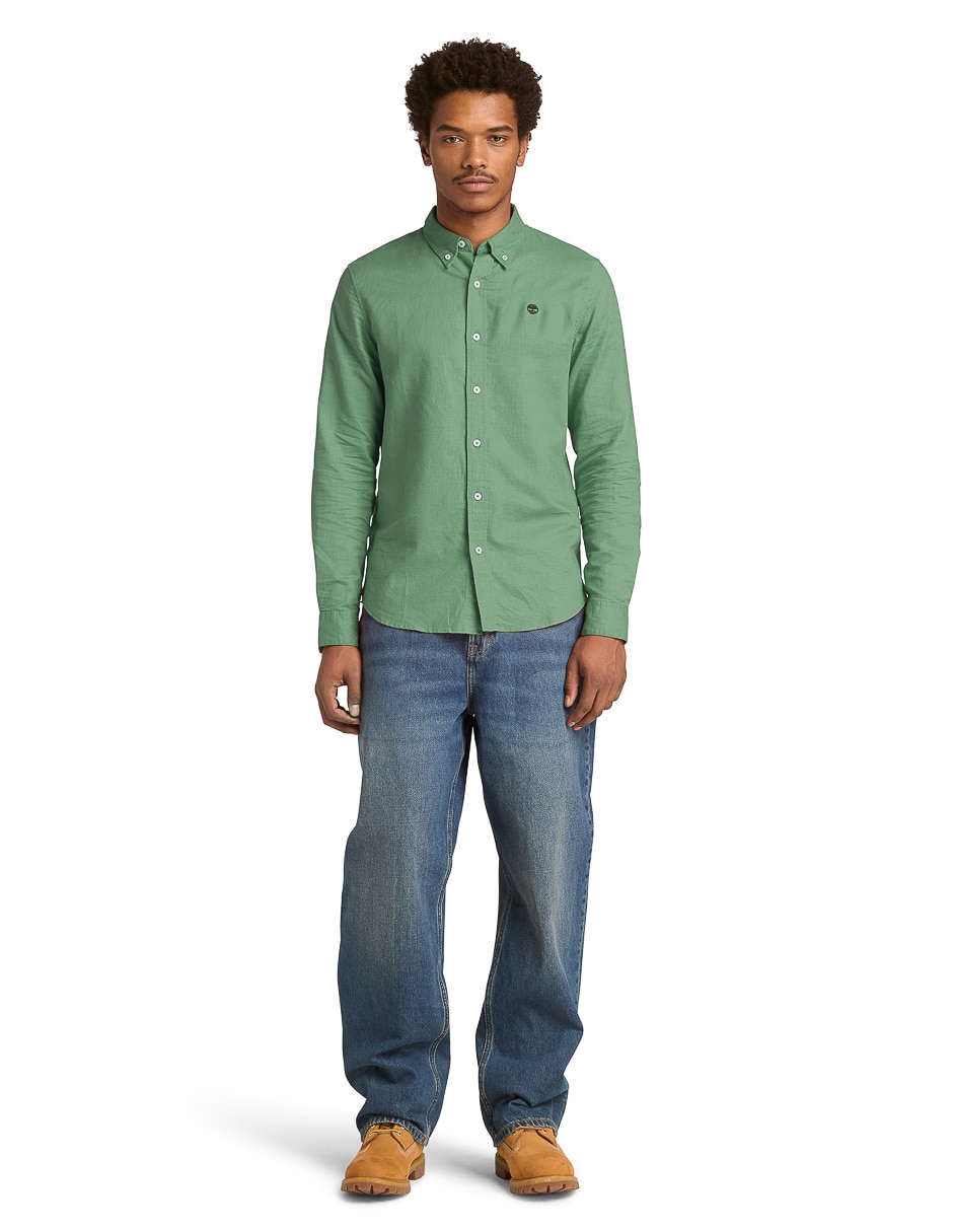 Camisa casual manga larga para hombre