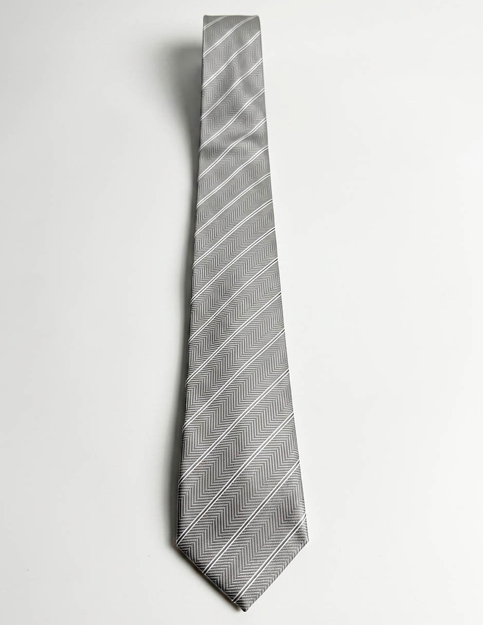 Corbata scappino regular de seda estampado a rayas para hombre