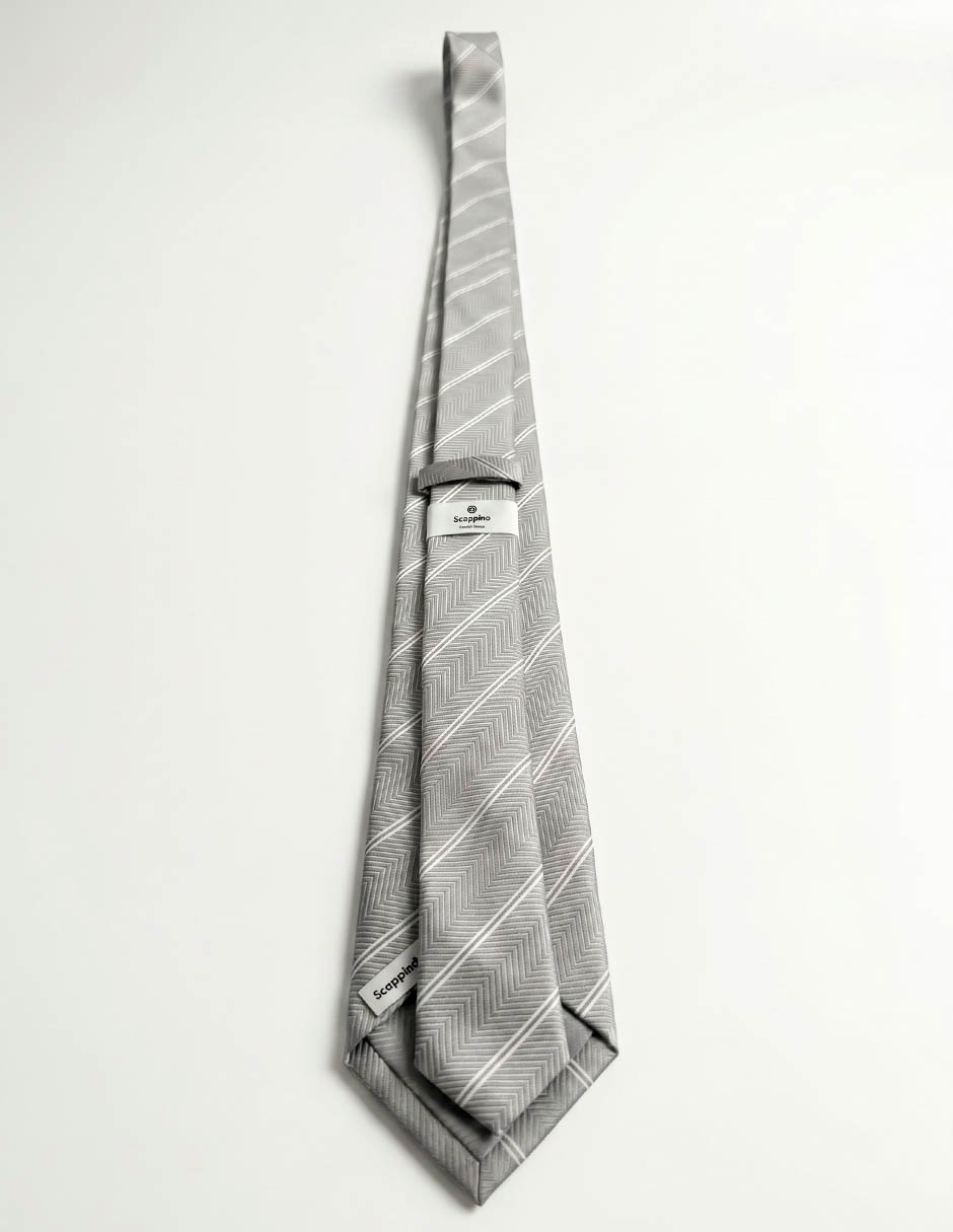 Corbata scappino regular de seda estampado a rayas para hombre