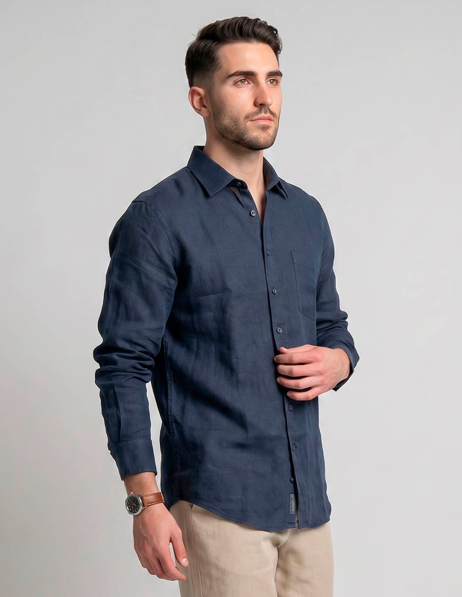 Camisa de algodón manga larga para hombre Camisa de algodón manga larga para hombre