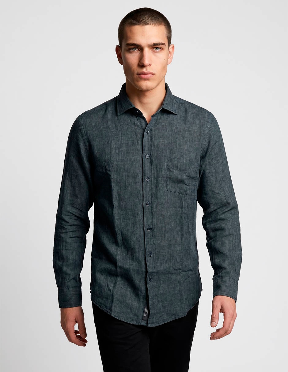 Camisa de algodón manga larga para hombre 1