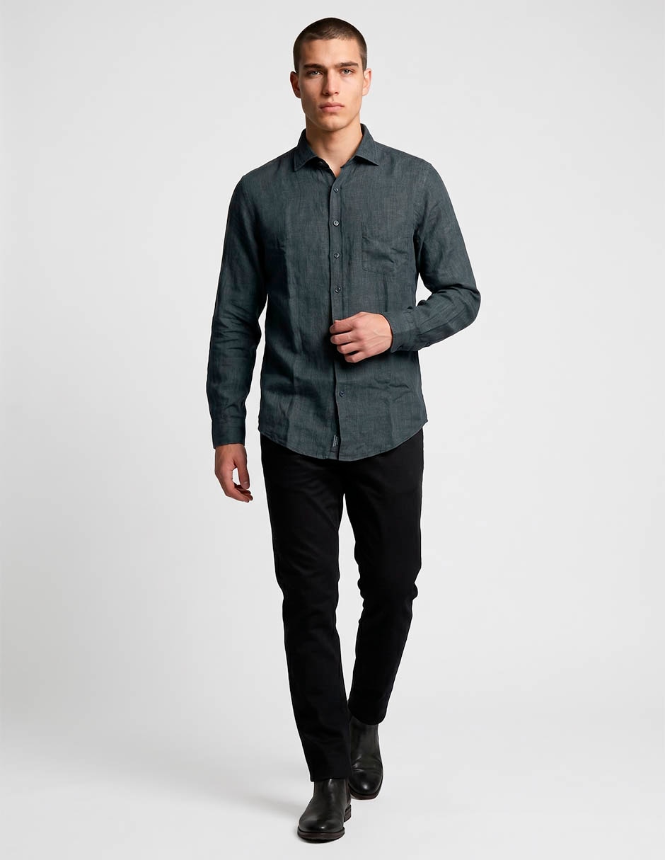 Camisa de algodón manga larga para hombre 4
