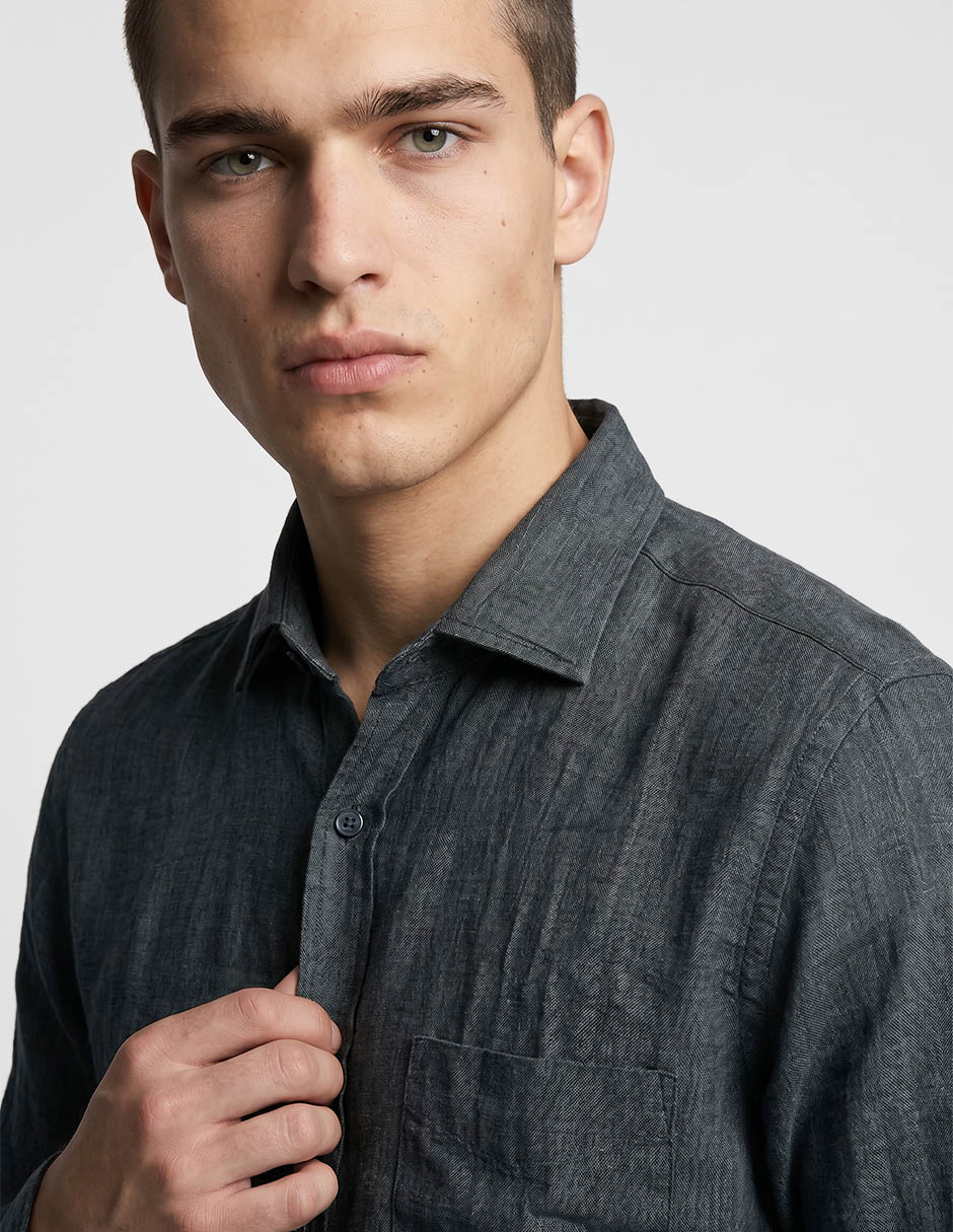 Camisa de algodón manga larga para hombre 2