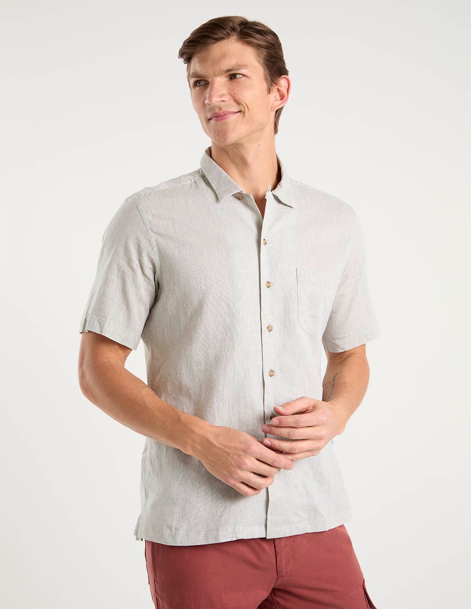 Camisa casual scappino manga corta para hombre