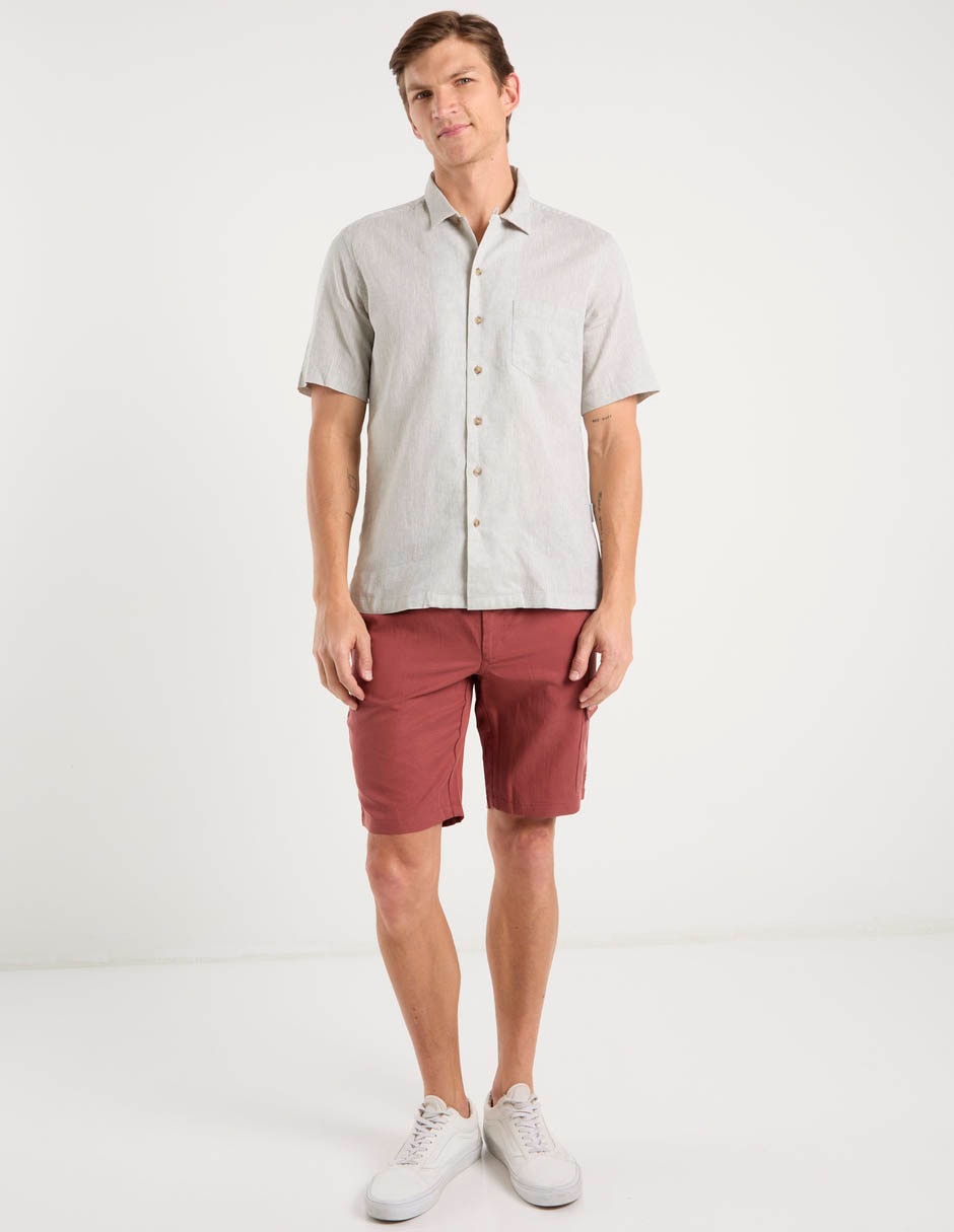 Camisa casual scappino manga corta para hombre