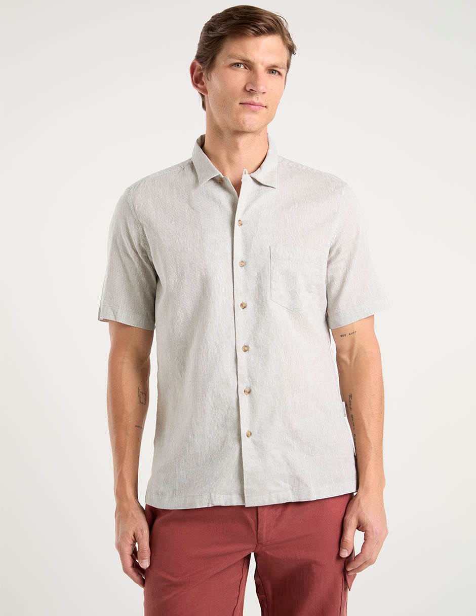Camisa casual scappino manga corta para hombre